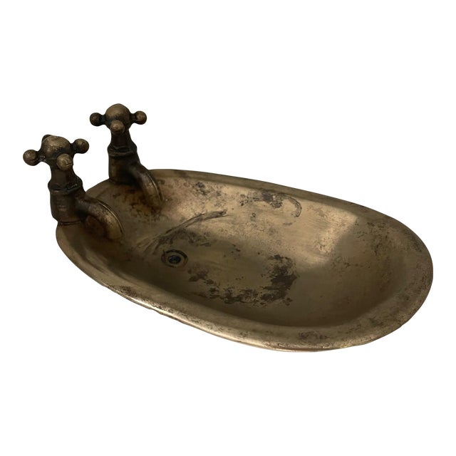 Vintage Brass Soap Dish Bath Tub Shaped Chairish