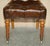 Antique Regency Brown Leather & Oak Chesterfield Desk Chair, 1820s For Sale - Image 4 of 18