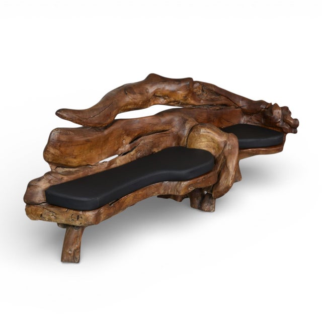 Freeform Sculptural Organic Modern Wood Sofa Bench For Sale - Image 10 of 15