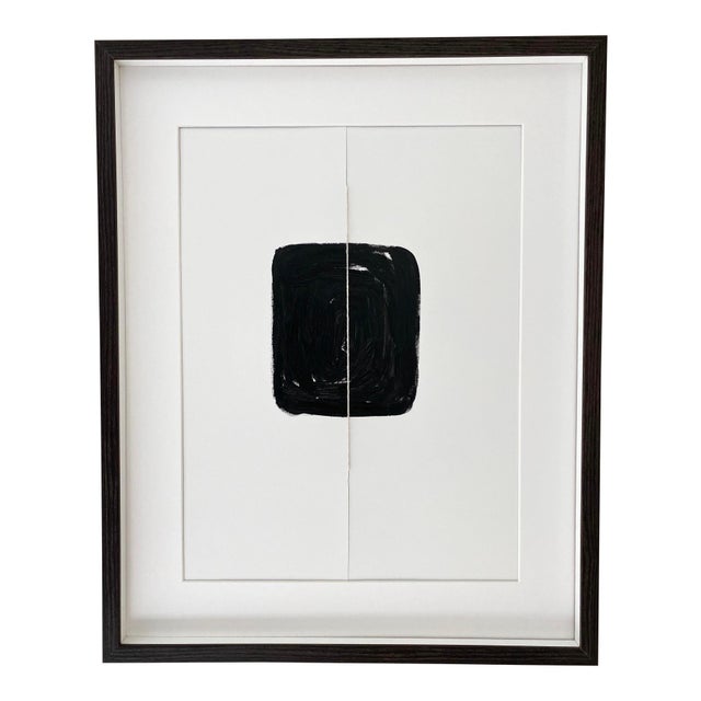 Contemporary Modern Abstract Black and White MixedMedia Paintings