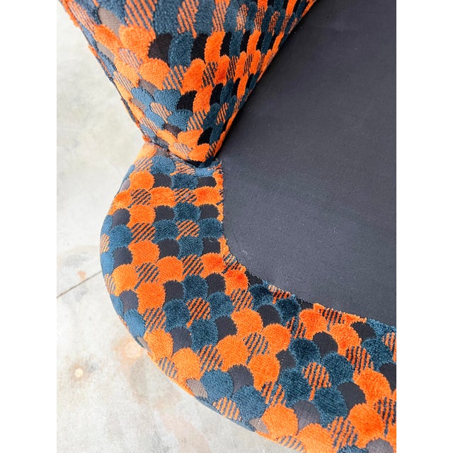 Vintage Velvet Sofa with Scale Pattern, 1970s For Sale - Image 14 of 17