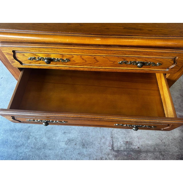 Mid-Century Oak Chest of 4 Drawers, 1950s For Sale - Image 16 of 18