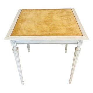 1950s Painted Neoclassical Game Table With Velvet Playing Surface For Sale