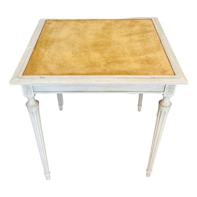1950s Painted Neoclassical Game Table With Velvet Playing Surface For Sale