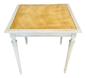 1950s Painted Neoclassical Game Table With Velvet Playing Surface