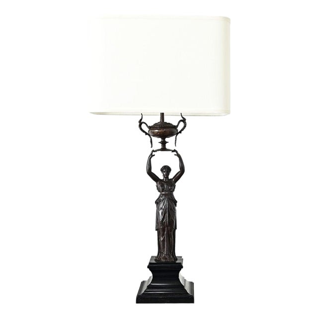 19th Century French Empire Style Bronze Table Lamp For Sale