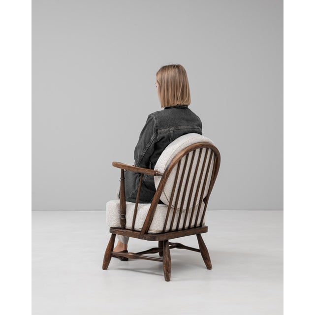 Mid 20th Century 20th Century English Wooden Armchair With Upholstered Seat And Back For Sale - Image 5 of 18