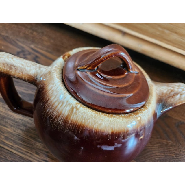 Mid Century 1970s Vintage McCoy Pottery Brown Drip Tea Pot For Sale In New York - Image 6 of 11