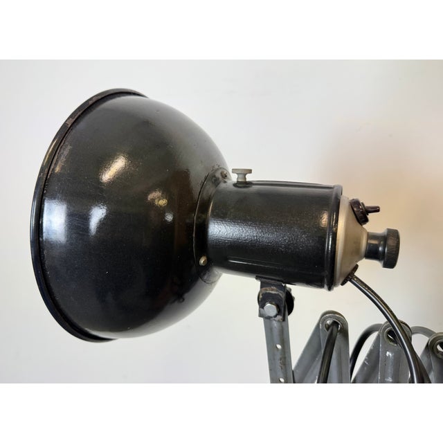 Black Industrial Black Enamel Scissor Wall Lamp, 1950s For Sale - Image 8 of 18