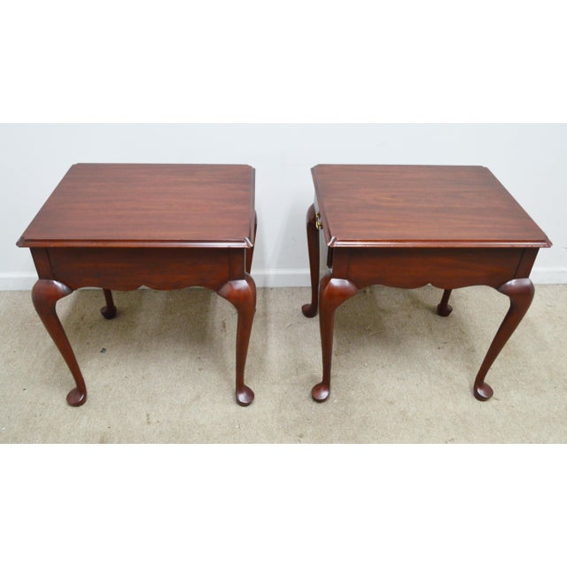 Henkel Harris Mahogany Side Tables a Pair For Sale - Image 13 of 16