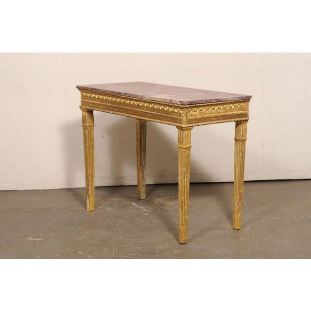 18th Century Italian Gilt Console with Marble Top For Sale In Atlanta - Image 6 of 12