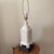 Vintage Chinoiserie Pagoda Style Table Lamp With White Textured Porcelain Body Mounted on Dark Wood Base For Sale - Image 10 of 12