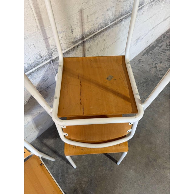 Brown Labofa Plywood Stacking Chairs Set of 10 Vintage Mid-Century Modern 1970s For Sale - Image 8 of 12