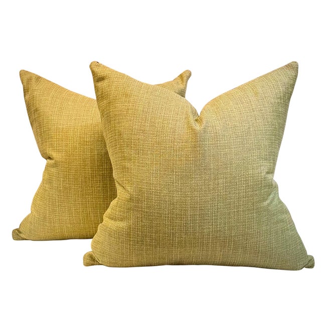 Green Scalamandré Tiger Pillows- A Pair For Sale - Image 4 of 4