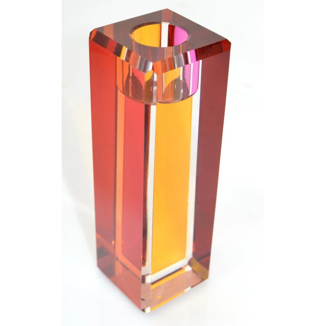 Modern Kate Spade Jules Point Red Pink Orange Crystal Candlestick For Sale - Image 13 of 13
