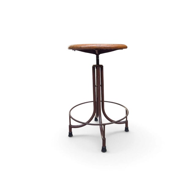 Wood Italian Industrial Stool, 1930s For Sale - Image 7 of 7