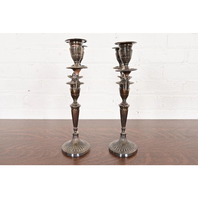 Tiffany & Co. Antique Victorian Silverplate Two-Arm Candelabras, Pair For Sale - Image 11 of 15