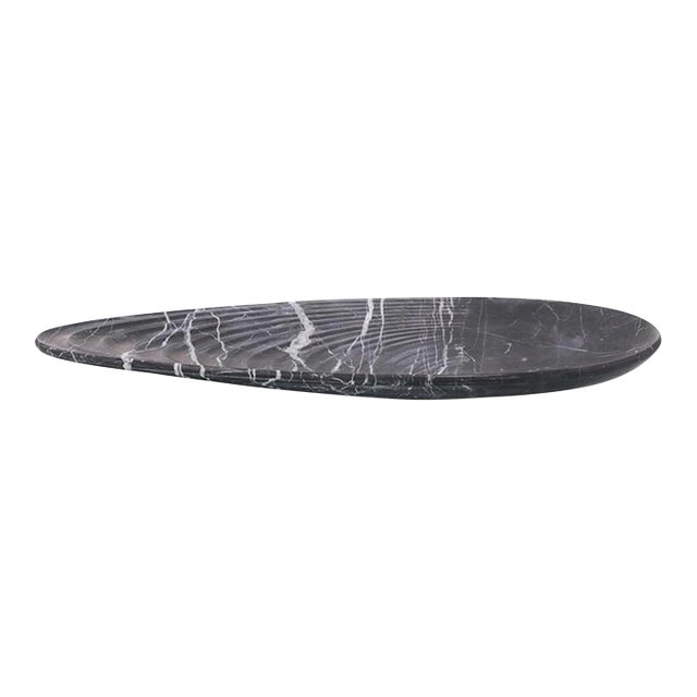 John Richard Carved Teardrop Marble Tray For Sale