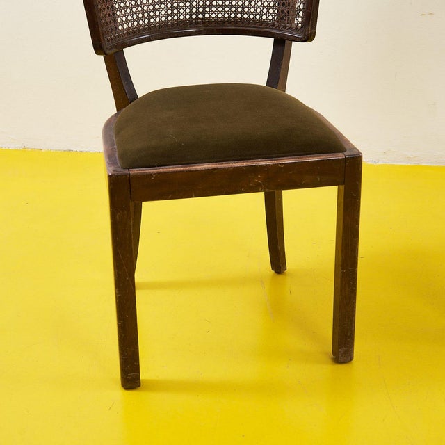 Set of Chairs in Wood and Vienna Straw, 1950s For Sale - Image 3 of 13