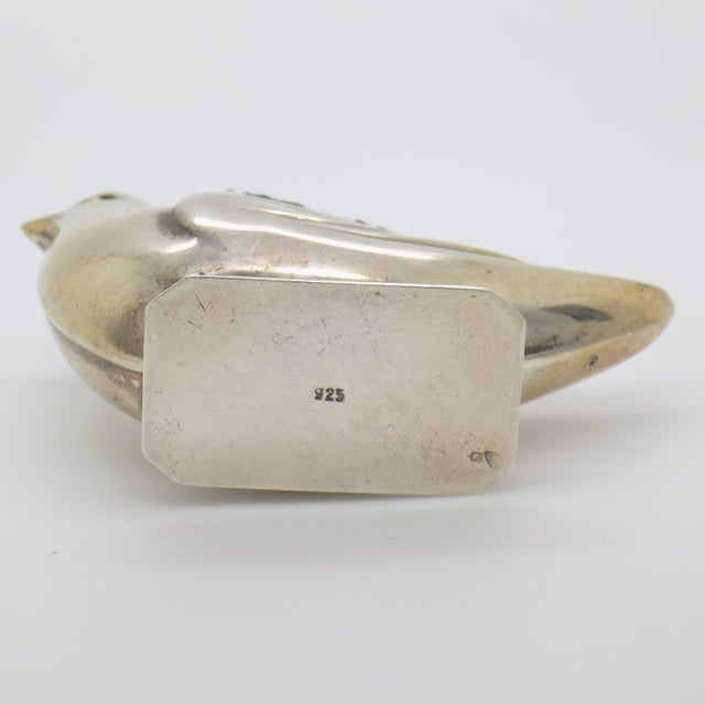 Blue Vintage Italian Handmade Sterling Silver 925 Bird-Shaped Pin Cushion, Italy, 1970s For Sale - Image 8 of 13