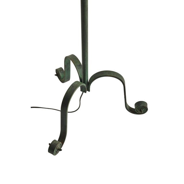 1940s Scandinavian Modern Wrought Iron Floor Lamp with Adjustable Height, 40s, 1940s For Sale - Image 5 of 7