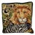 Vintage Safari Lion, Tiger, Zebra Print Needlepoint Pillow For Sale