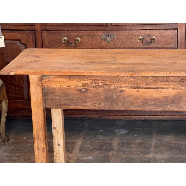 19th Century Two Drawer Pine Console Table For Sale - Image 11 of 11