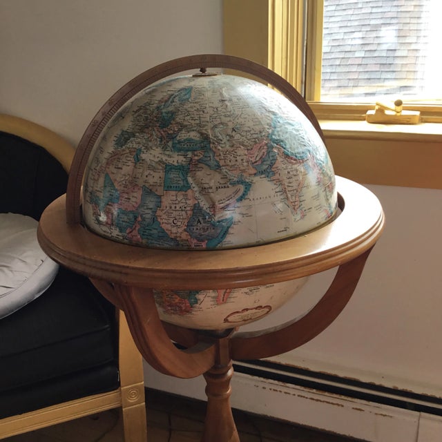 Mid-Century Modern Vintage 1960s Reploge Globe on Stand With Claw Feet For Sale - Image 3 of 11
