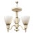 Mid 20th Century Mid-Century Modern Streamline Modern Majestic Three-Light Chandelier Cream Metal For Sale