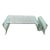 Vintage Postmodern Sculptural Bent Waterfall Glass Coffee Table With Undulating Wave Form For Sale