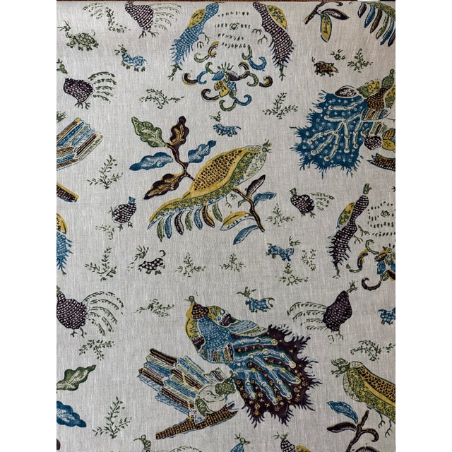 Borderline Linen Fabric 4 Yards Arjuna - Lichen Multi For Sale - Image 4 of 8