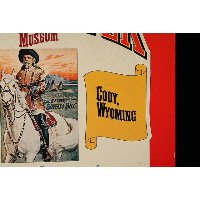 1976 Winchester Museum Buffalo Bill Tin Lithograph Advertising Sign For Sale In Chicago - Image 6 of 13