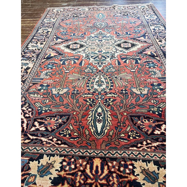 Antique Persian Feraghan Sarouk Rug, 3'4" X 4'10" For Sale - Image 9 of 9