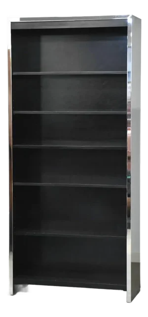 1960s Milo Baughman Style Chrome Bookcase John Stuart
