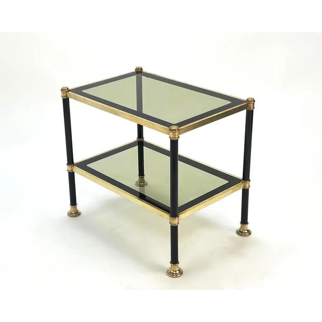 Mid-Century Brass and Black Metal Rectangular Coffee Table with Smoked Glass, 1970s For Sale - Image 9 of 18
