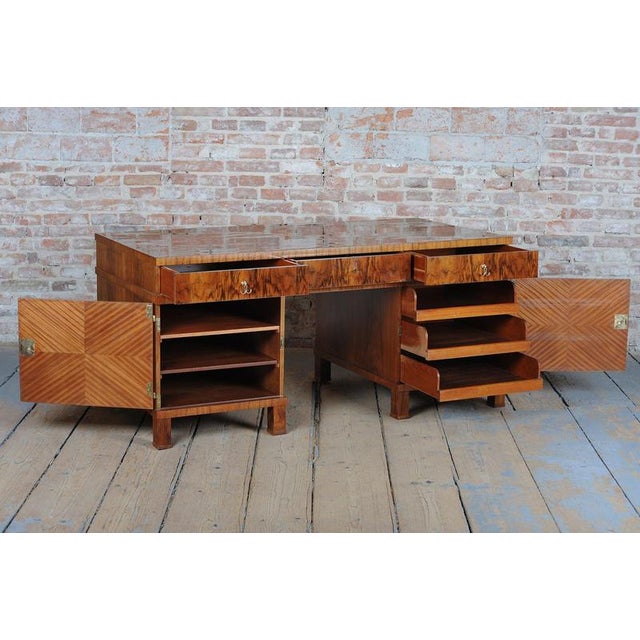 Art Deco Writing Desk in Mahogany and Walnut, 1920s For Sale - Image 12 of 18