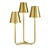 This elegant table lamp was made entirely in brass and features a triangular base made of three rods that stem upward to...