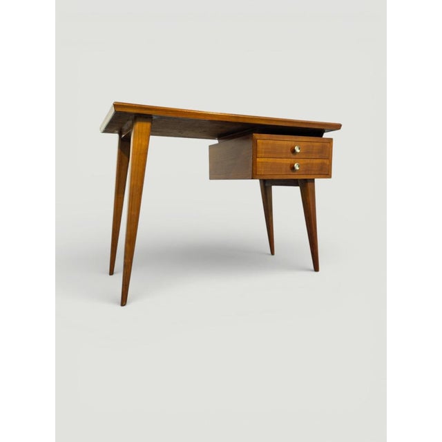 Mid-Century Italian Desk and Chair with Suspended Bookcase in the style of Gio Ponti, 1950, Set of 3 For Sale - Image 9 of 18
