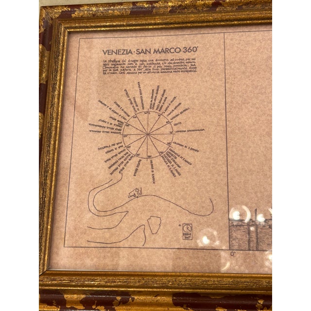 Paper Long Framed Architectural Renderings of Venice & the Vatican -A Pair For Sale - Image 7 of 10