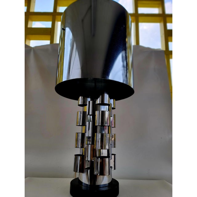 Signed Jere Large Chrome Sculptural Lamp For Sale In San Antonio - Image 6 of 12