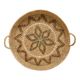 Boho Natural Seagrass Serving Decor Tray For Sale