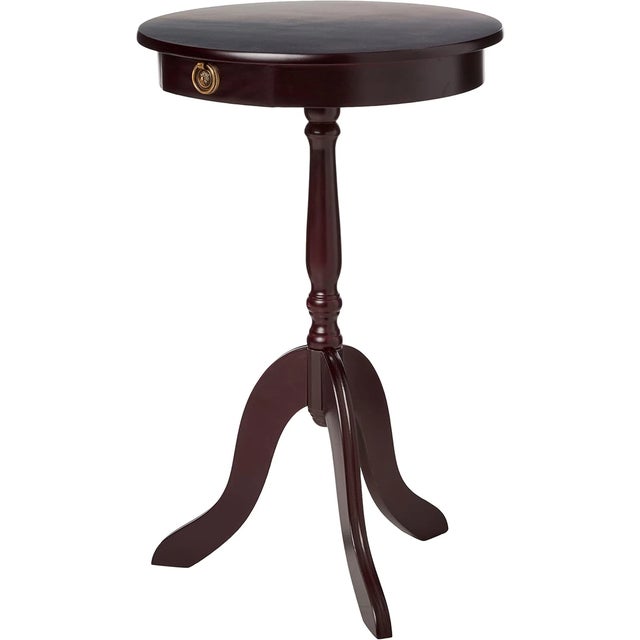 Mid-Century Modern Vintage Round Sturdy Wood End Table For Sale - Image 3 of 4