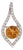 Citrine Pendant Necklace With Earth Mined Diamonds: Solid 14k Gold, Round 5mm For Sale