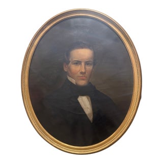 Late 19th Century Portrait Oil Painting on Canvas For Sale