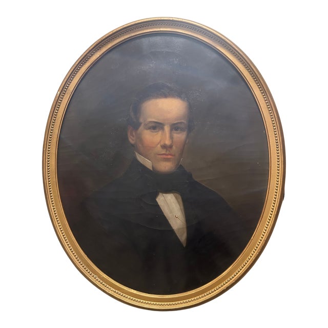 Late 19th Century Portrait Oil Painting on Canvas For Sale