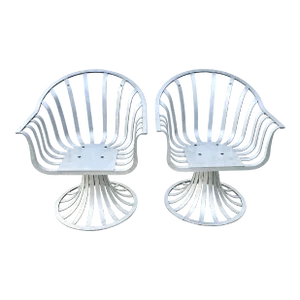 Mid-Century Modern Herbert Sanger for Russell Woodard Aluminum Patio Chairs-A Pair