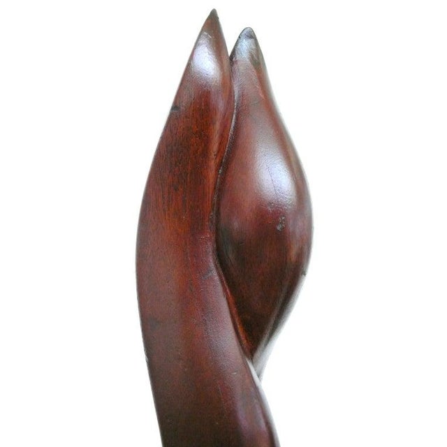 Abstract Hand Carved Wooden "Flame" Sculpture For Sale - Image 3 of 6