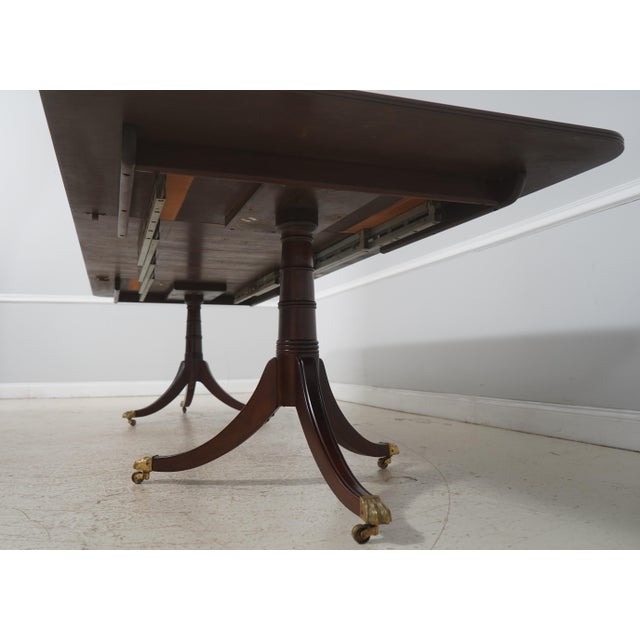 Stickley Regency Style Mahogany Double Pedestal Dining Table For Sale - Image 17 of 18