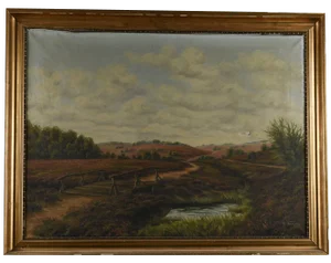Landscape, Oil on Canvas, Early 1900s, Framed