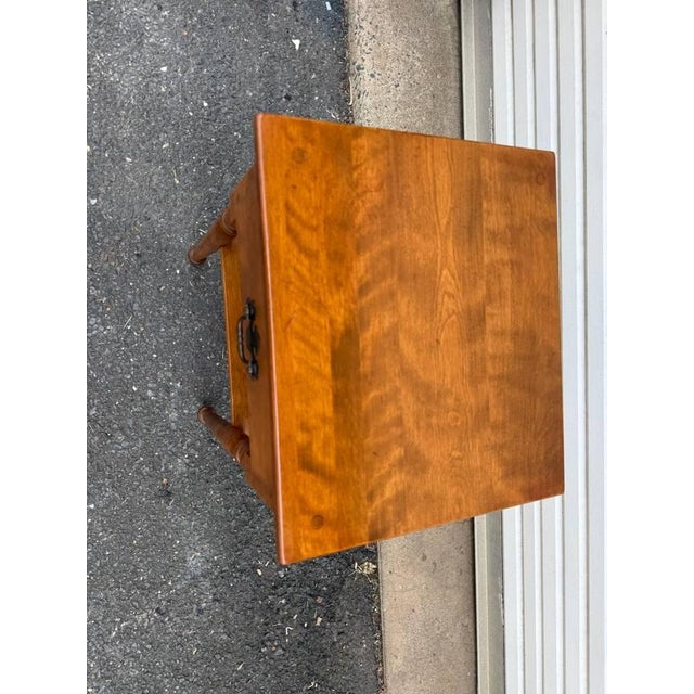 Ethan Allen Vintage Ethan Allen Heirloom Nutmeg Maple Wood Side Table For Sale - Image 4 of 15